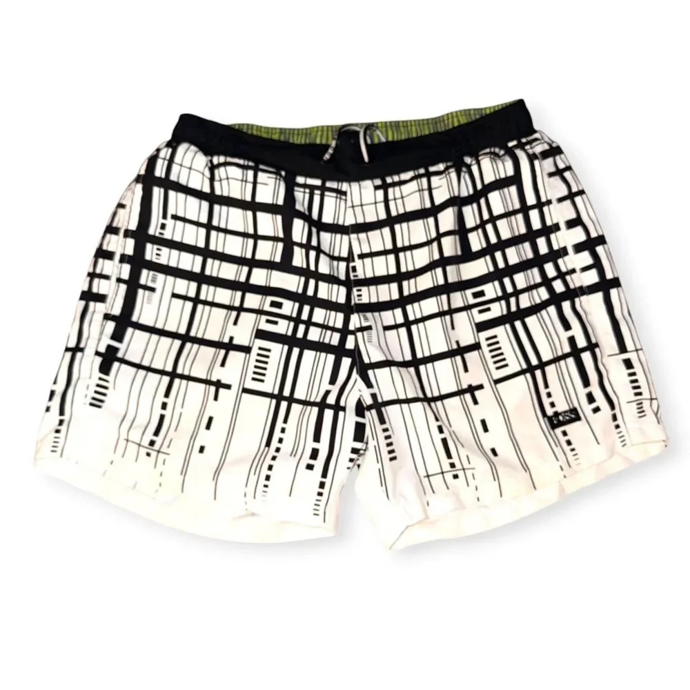 Hugo Boss Vintage Rare Swim Trunk Shorts Bathing Suit Short White Black L